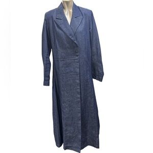 Long Blue Denim Coat